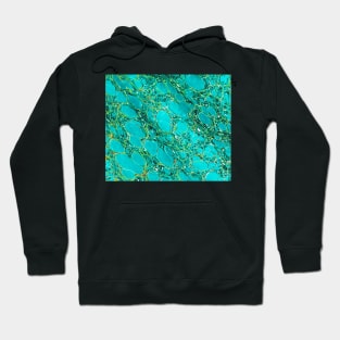 Abstract turquoise cells Hoodie